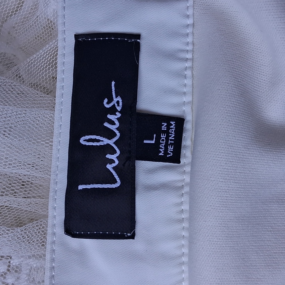 Lulu's White Lace Midi Skirt Size L - Picture 7 of 11